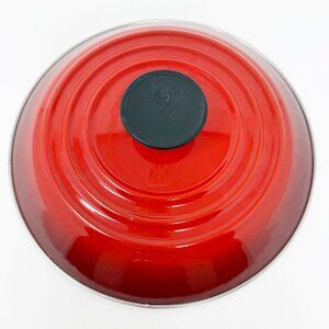 Le Creuset Enamelware Red Cerise Lid Only Cast Iron Round France 9 1/2 inch